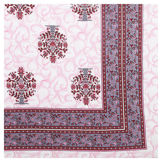 Cultural Comfort – Premium Cotton Jaipuri Printed Double Bedsheet with 2 Pillow Covers