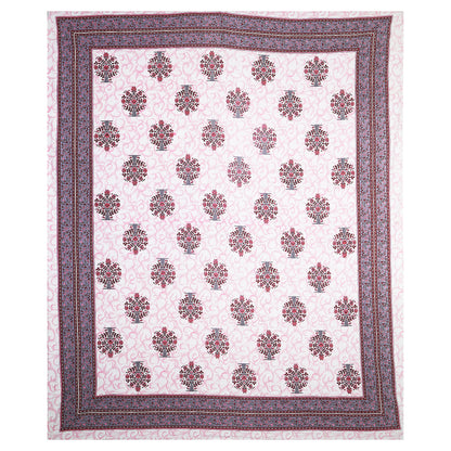 Cultural Comfort – Premium Cotton Jaipuri Printed Double Bedsheet with 2 Pillow Covers