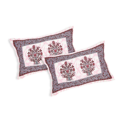 Cultural Comfort – Premium Cotton Jaipuri Printed Double Bedsheet with 2 Pillow Covers