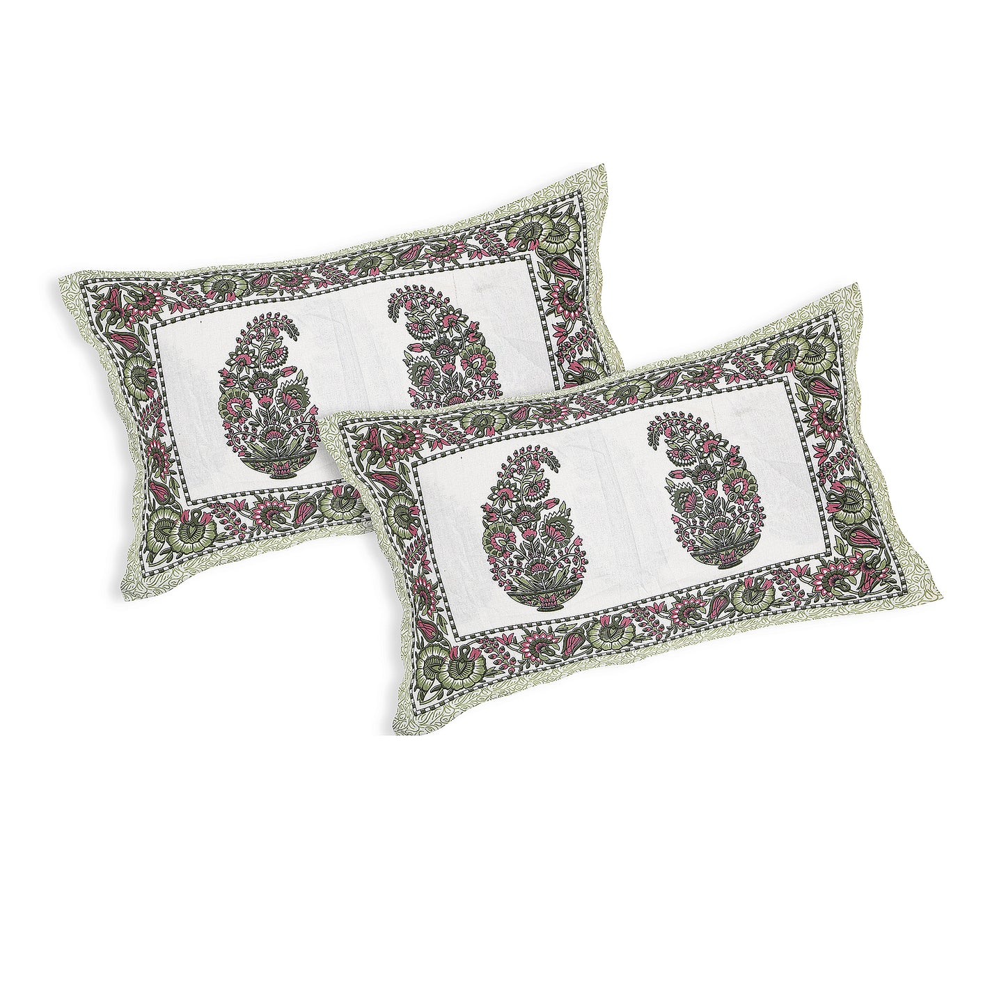 Royal Reverie – Premium Cotton Jaipuri Printed Double Bedsheet with 2 Pillow Covers