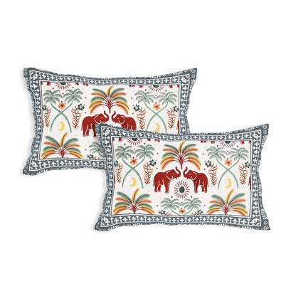 Monsoon Royals – Premium Cotton Jaipuri Printed Double Bedsheet with 2 Pillow Covers