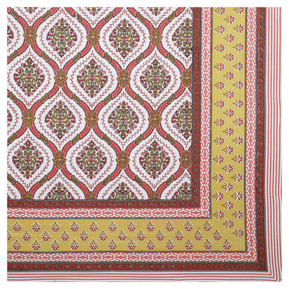 Gulbahar Grace – Premium Cotton Jaipuri Printed Double Bedsheet with 2 Pillow Covers