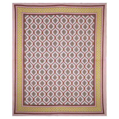 Gulbahar Grace – Premium Cotton Jaipuri Printed Double Bedsheet with 2 Pillow Covers