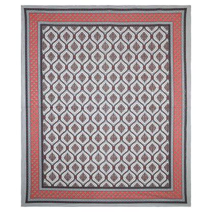 Lotus Charm – Premium Cotton Jaipuri Printed Double Bedsheet with 2 Pillow Covers