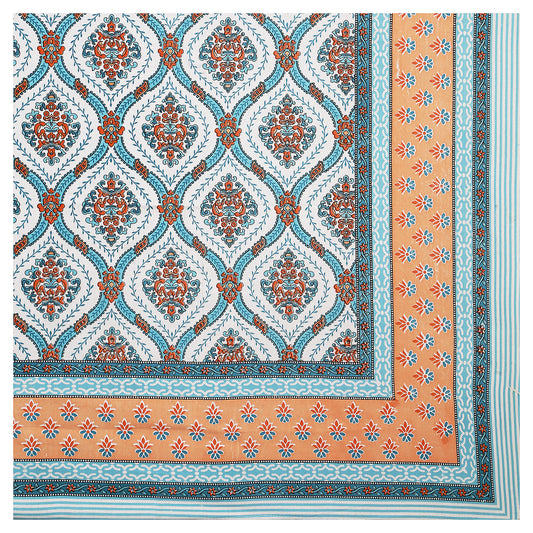 Forest Bloom – Premium Cotton Jaipuri Printed Double Bedsheet with 2 Pillow Covers