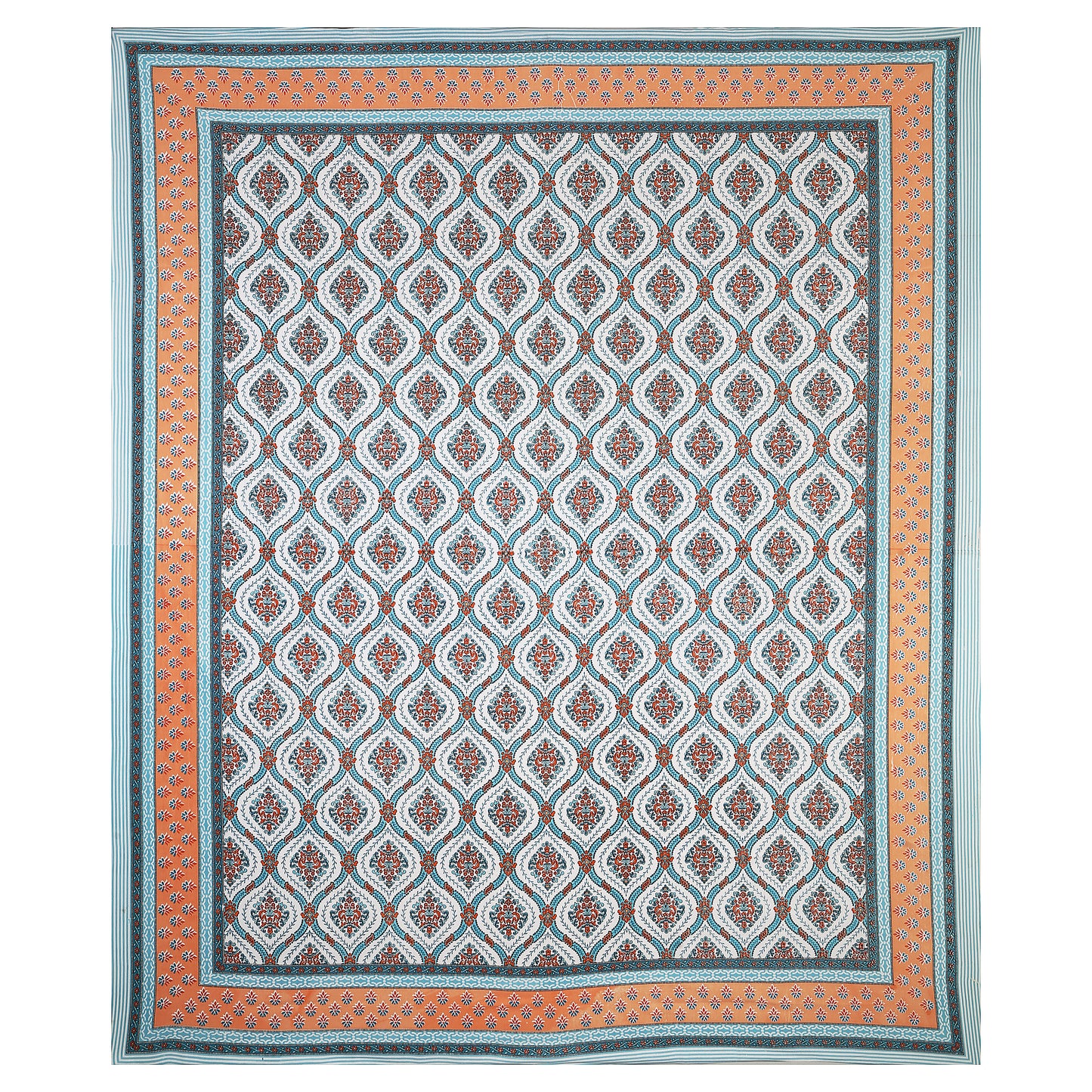 Forest Bloom – Premium Cotton Jaipuri Printed Double Bedsheet with 2 Pillow Covers