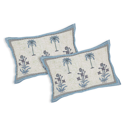 Palm Court – Premium Cotton Jaipuri Printed Double Bedsheet with 2 Pillow Covers