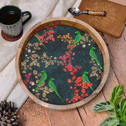 Emerald Aviary Round Tray
